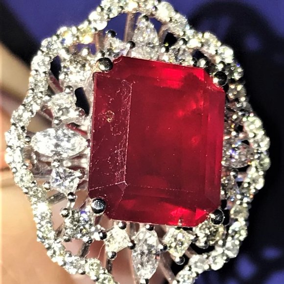 SOLD 14K Gold 9.64tcw. Ruby and Diamond Ring - Picture 14 of 17